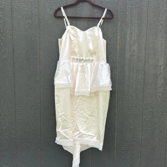 Isabel Toledo Ivory Peplum Dress size 16 NWT - Picture 2 of 12